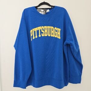 NWT Zoozatz collegiate Pittsburgh blue yellow crewneck sweatshirt - size XXL